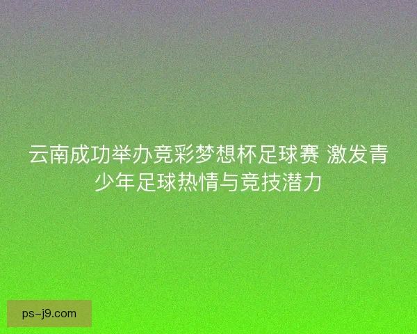 云南成功举办竞彩梦想杯足球赛 激发青少年足球热情与竞技潜力